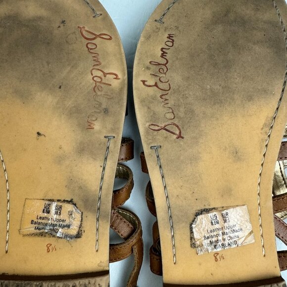 Sam Edelman Brown Sandals Cut Out Thong Size 8.5 - Picture 9 of 10